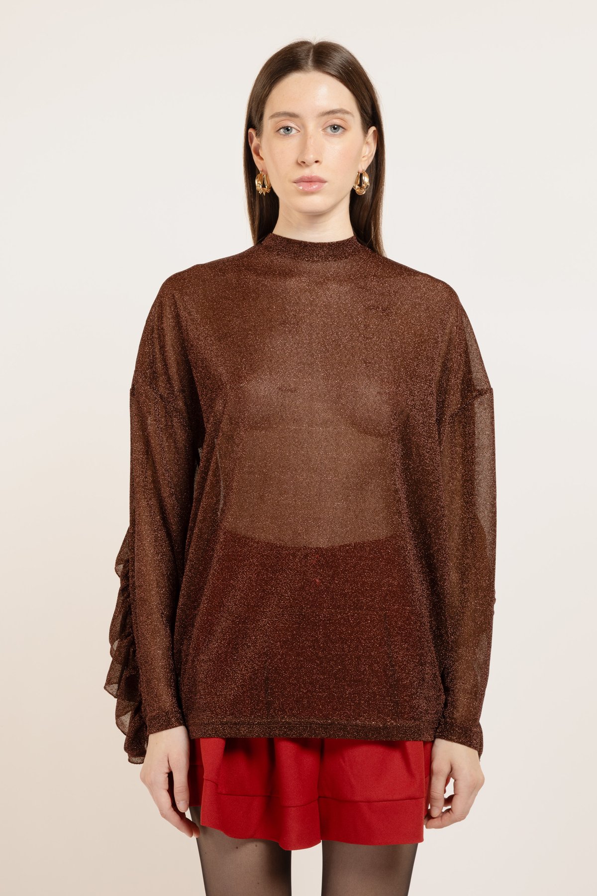 Image of MAGLIA MALLORY LUREX BROWN