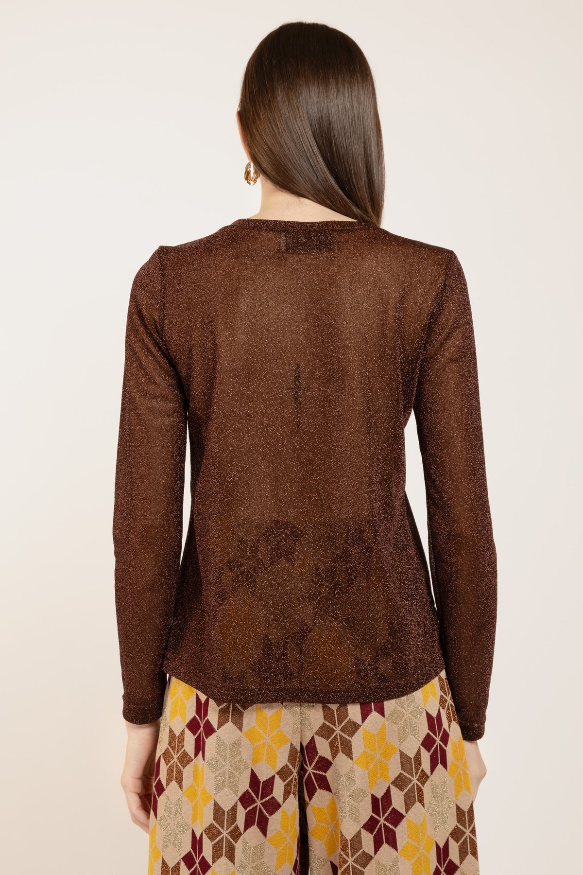 Image of MAGLIA MADAGASCAR LUREX BROWN