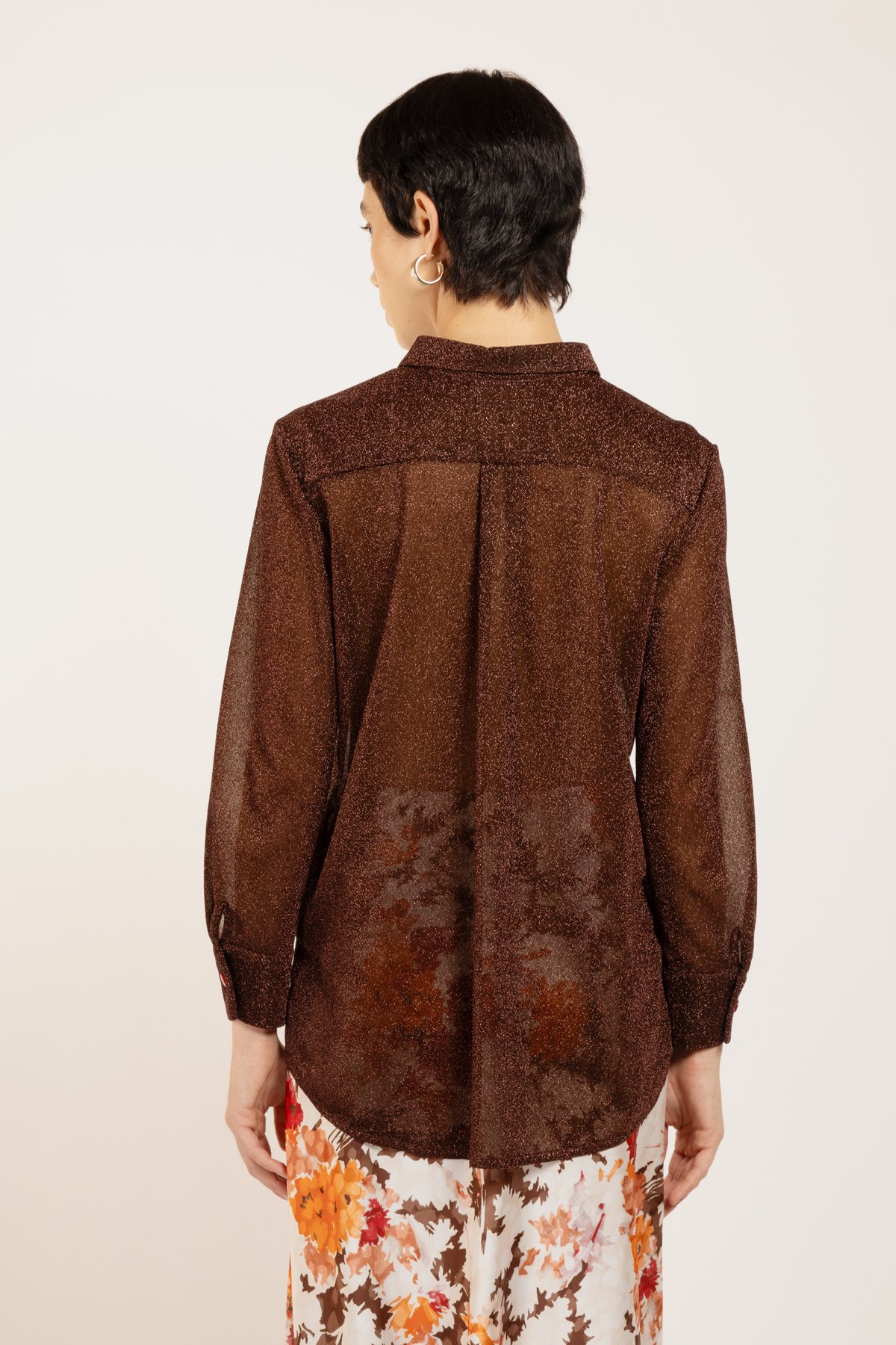 Image of CAMICIA MYKONOS LUREX BROWN