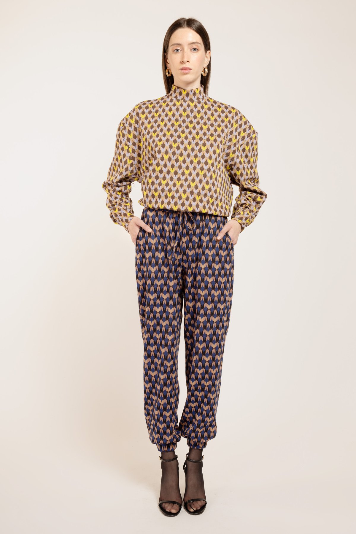 Image of PANTALONE PARIGI MAIOLICA NERO