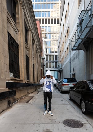 Image of Blue Skeleton Hoodie
