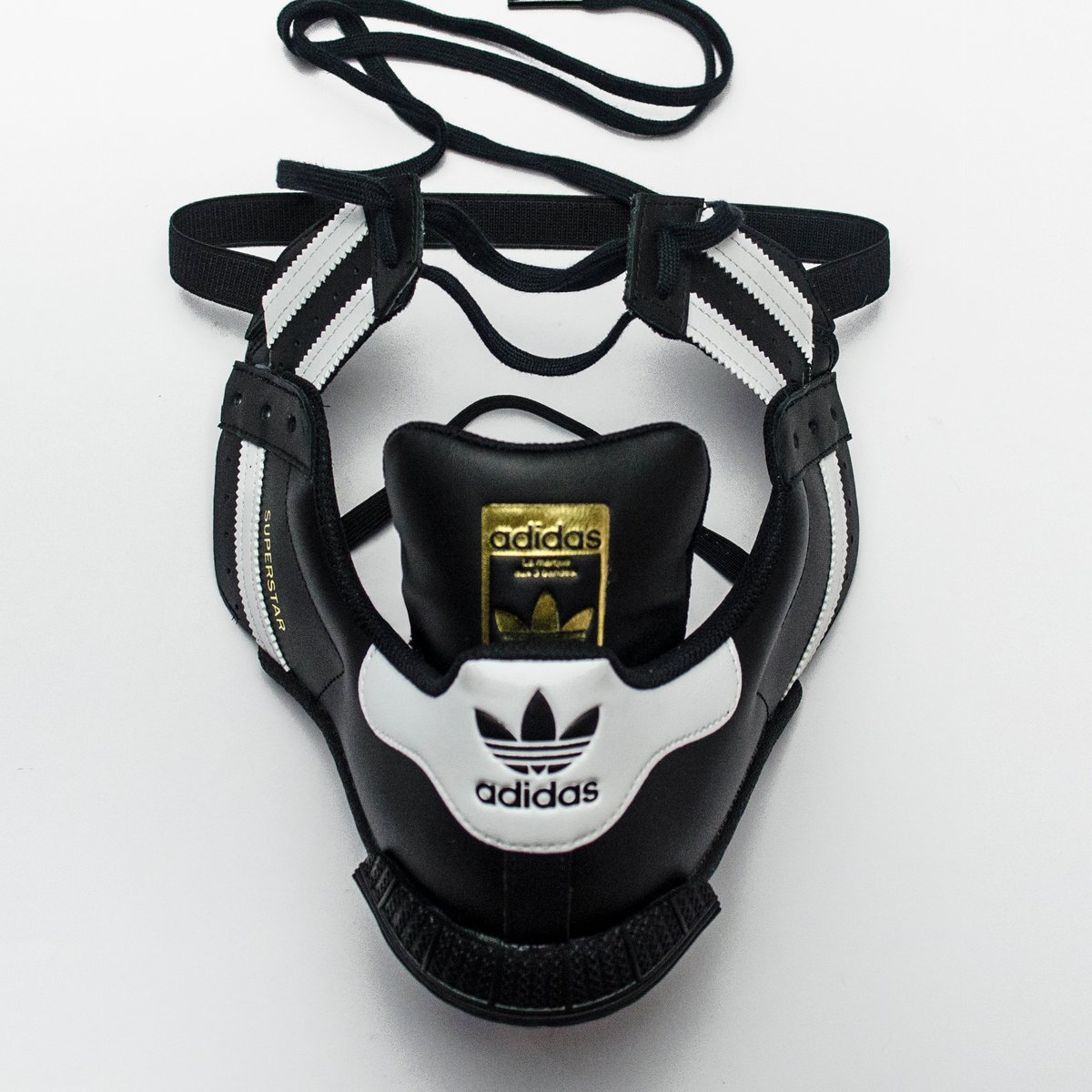 Image of SNEAKER MASK / SUPERSTAR BLACK WHITE GOLD