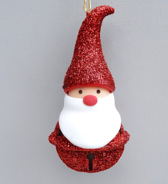 Image of ✨🎅🏻 New 2023 Red Glittery Santa Bell Ornament🎅🏻✨