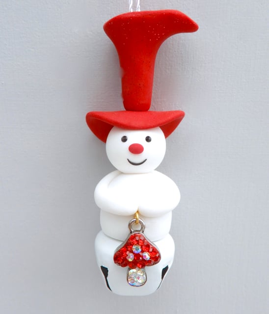 Image of πβοΈ Snowman with Lucky Mushroom Pendant βοΈπ