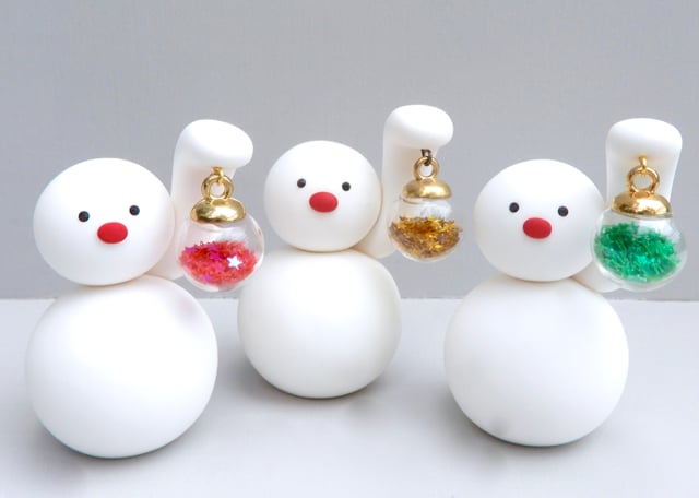 Image of 🌟New 2023 Standing Snowmen with Star Confetti Ball Ornament🌟