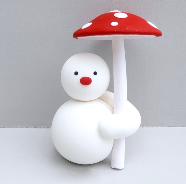 Image of New 2023 Standing Snowman w/ Mushroom Umbrella ⛄️🍄🌂- Web Exclusive