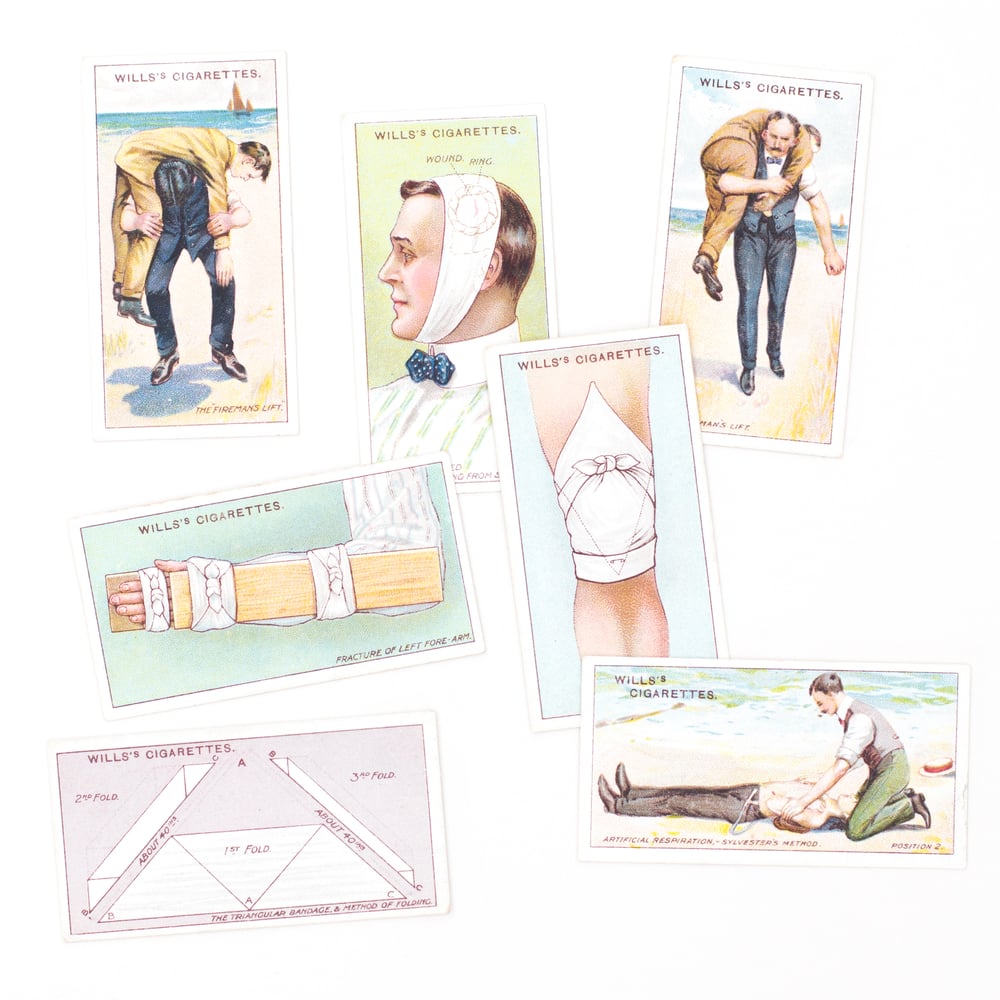 Image of  First Aid Cigarette Cards - Set of 7