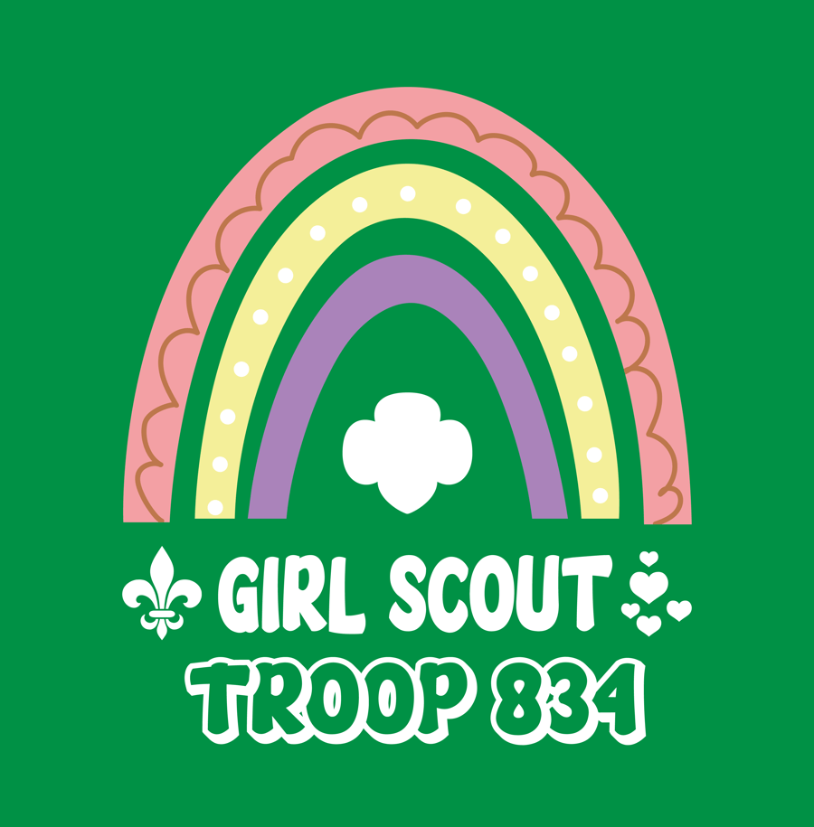 Image of Girl Scout Troop 834 - Rainbow - Hoodie - Kelly