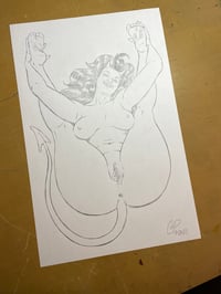 Image 2 of PLAYFUL DEVIL GIRL Original sketch