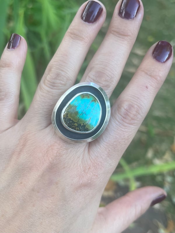 Image of Turquoise Shadow box ring, Size 8.5