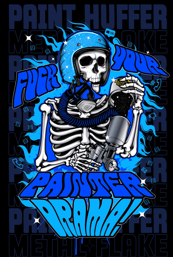 Image of PAINTER DRAMA TSHIRT - BLUE / LIGHT BLUE