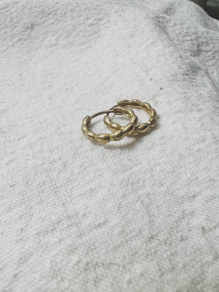 Image of ON SALE 25% OFF Small Bauble hoop earrings