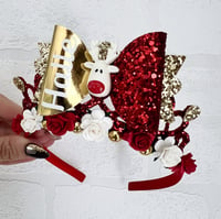 Image 1 of Christmas Bow Personalised Tiara Crown 