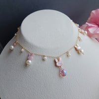 Image 1 of Pink Mini Rabbit Choker Necklace | LNY Rabbit Collection