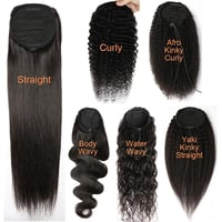 Image 5 of 120g  Cambodian donor Hair Drawstring or Wrap Ponytail for Black Women