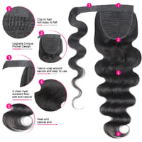 Image 3 of 120g  Cambodian donor Hair Drawstring or Wrap Ponytail for Black Women