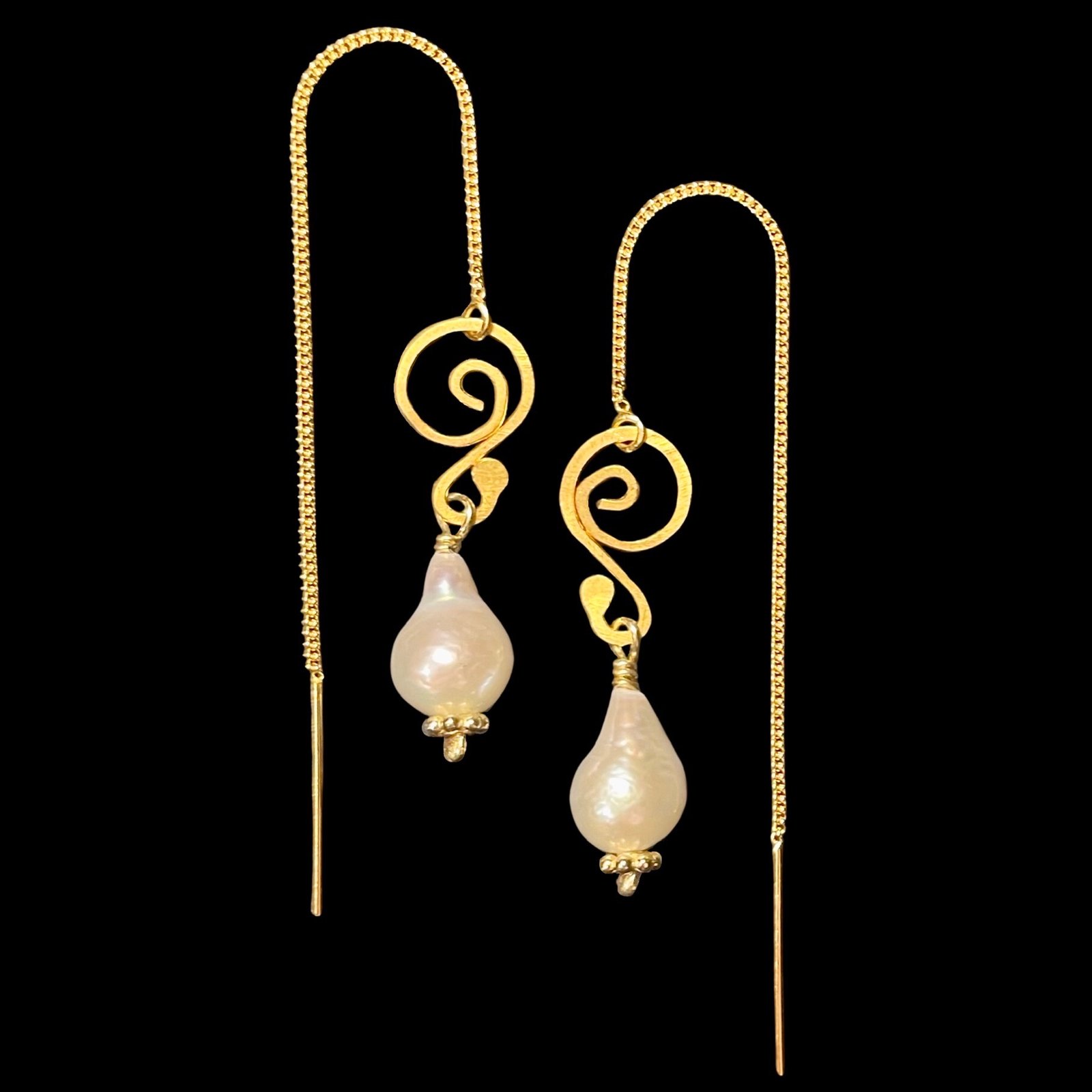 14K YG Diamond Flower String Earrings (0.91CT) - ivory & birch