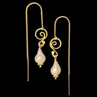Image 2 of SWIRL PEARL - String Earrings
