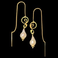Image 1 of SWIRL PEARL - String Earrings