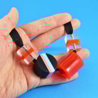 Image 3 of Chunky Red Off-Cut Bead Necklace