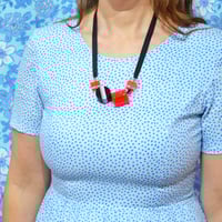 Image 2 of Chunky Red Off-Cut Bead Necklace