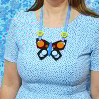 Image 1 of Chunky 1970s Butterfly Necklace
