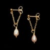 CHAÎNE THIN Earring - U Chain + Small Pearl