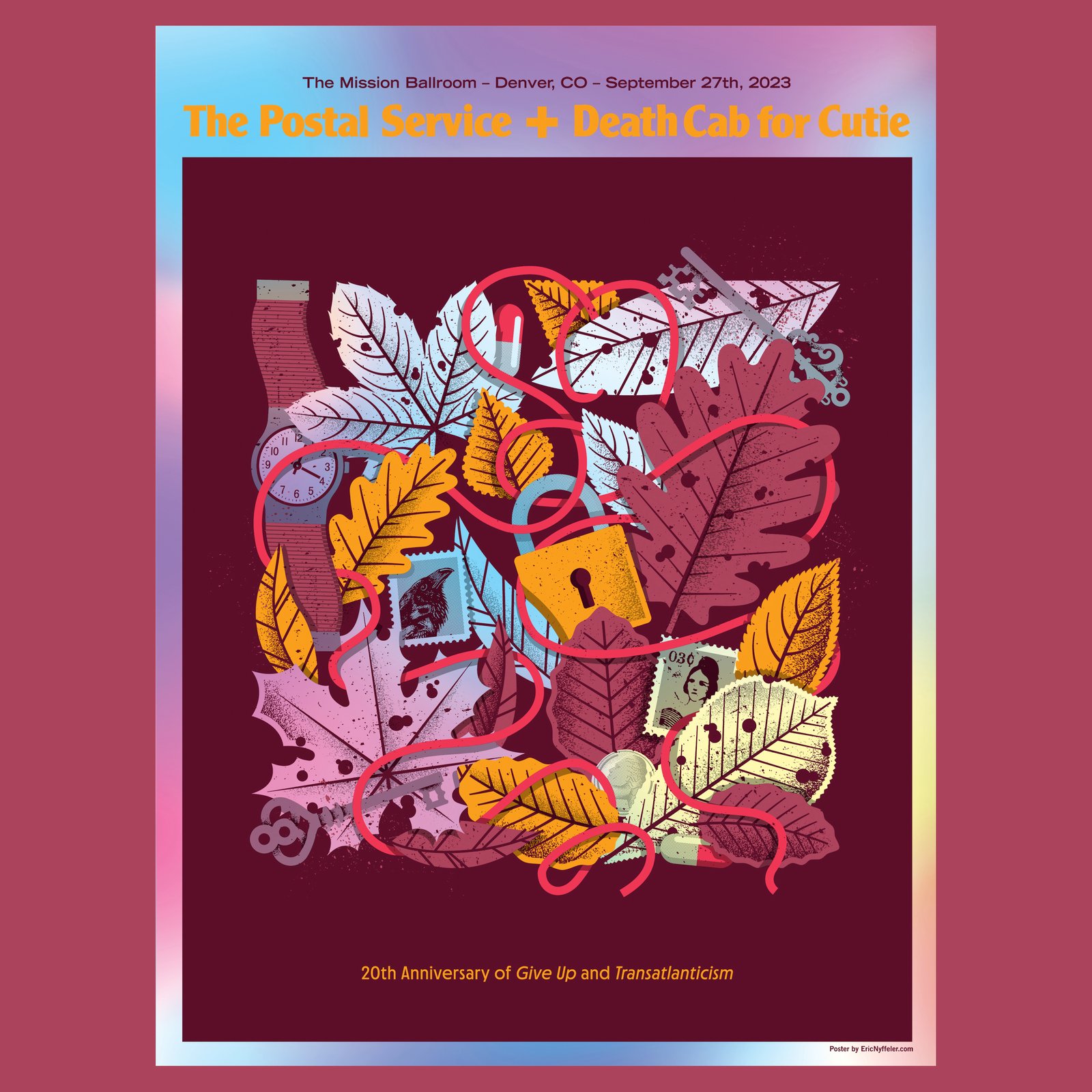 The Postal Service and Death Cab for Cutie gigposter - Denver