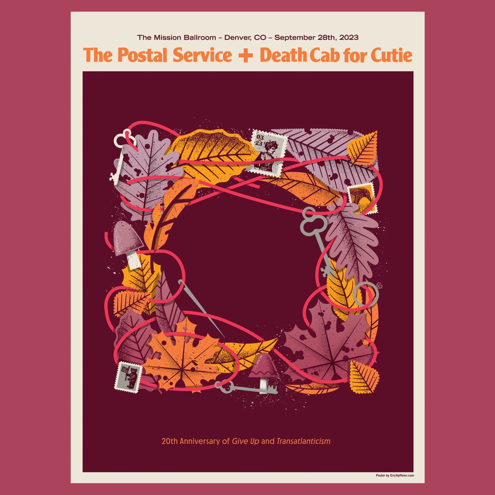 Image of The Postal Service and Death Cab for Cutie gigposter - Denver Night 3