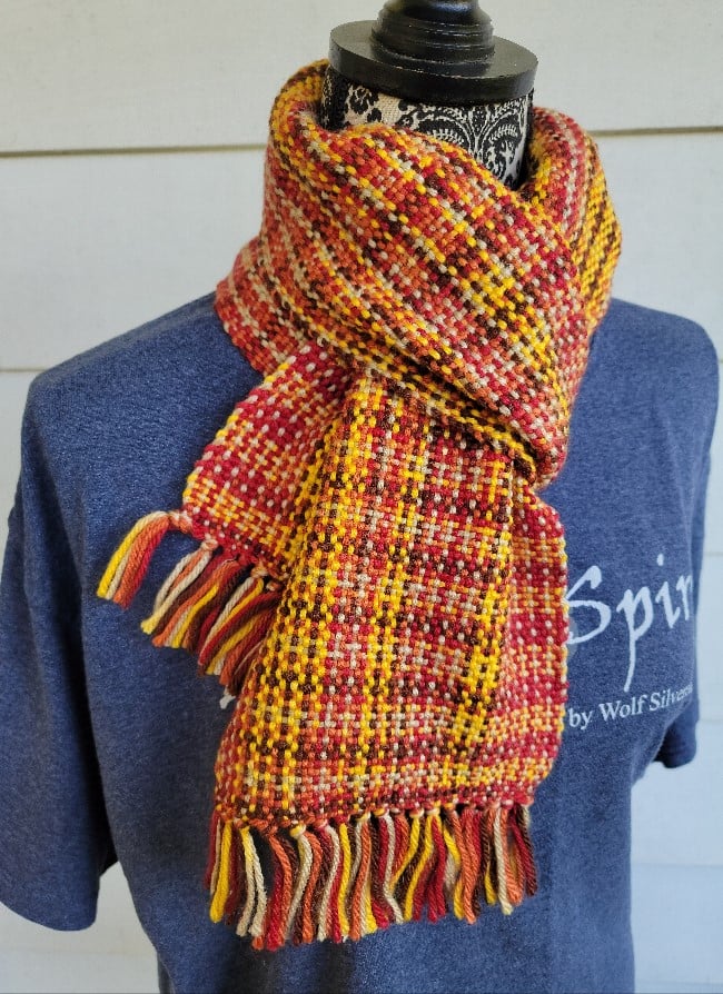 Image of Autumn Fire, Handwoven Scarf