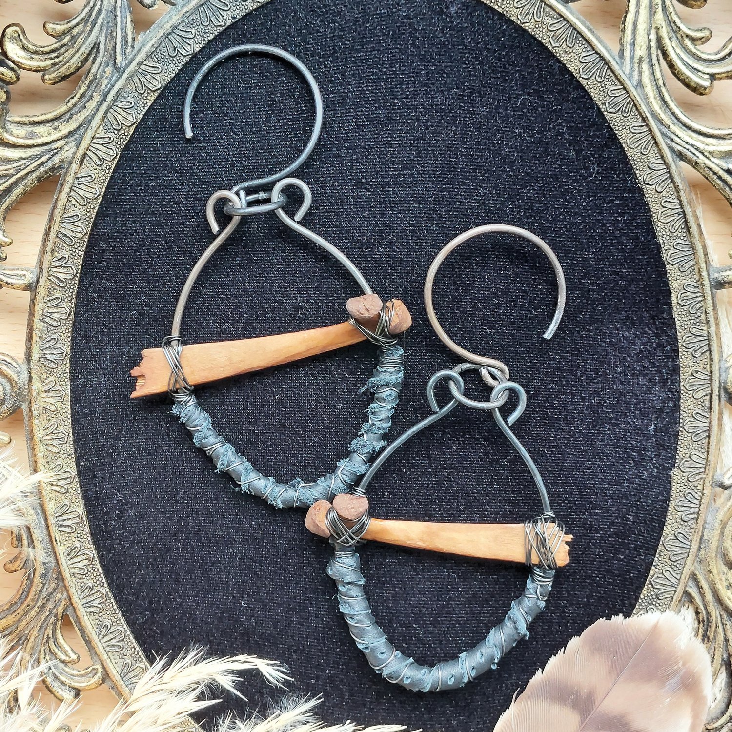 Image of Leather & Rib Ear Hangers
