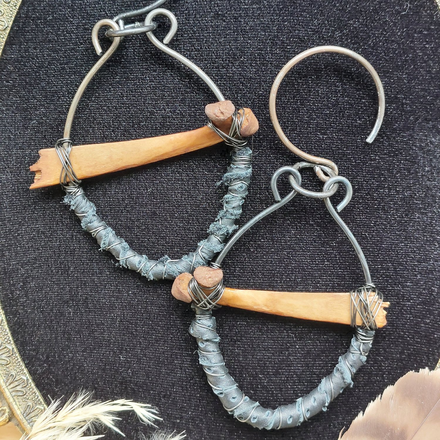 Image of Leather & Rib Ear Hangers