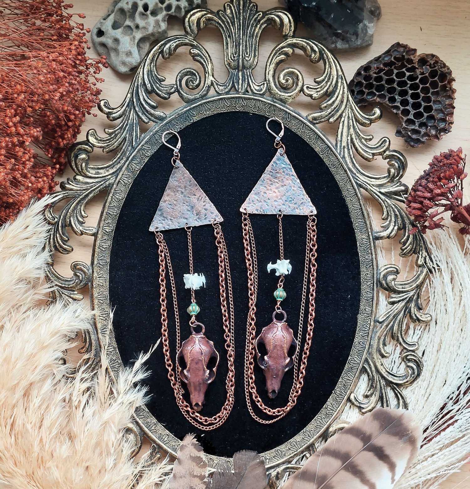 Image of Fox Skull Earrings 