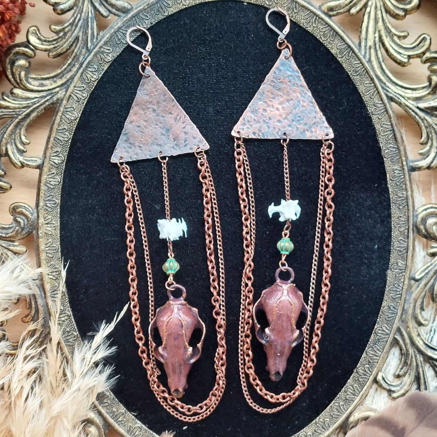 Image of Fox Skull Earrings 