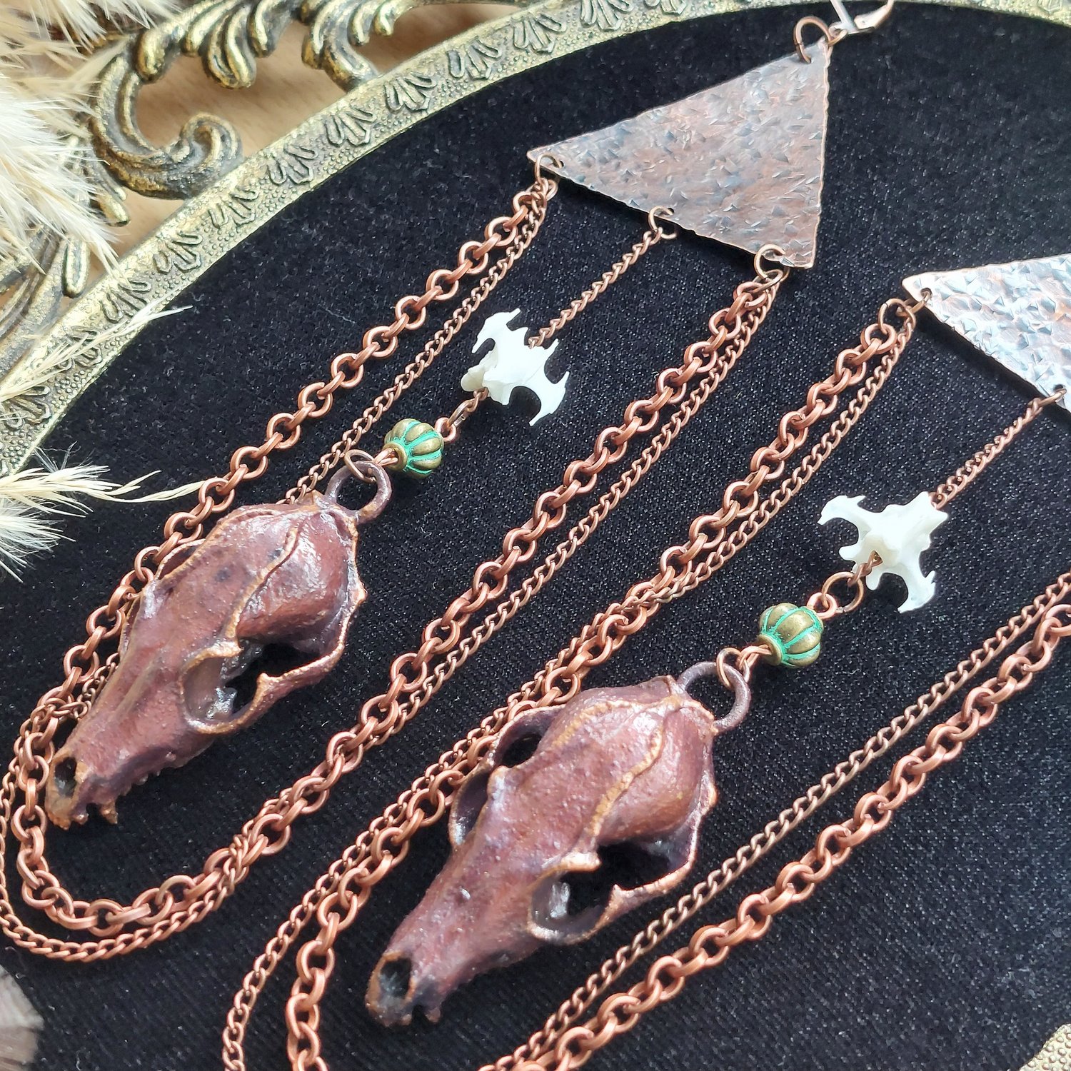 Image of Fox Skull Earrings 