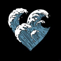 Image 2 of LAST FEW! BLUE WAVE HEART TEE 