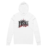 Image 1 of ABSU - LOGO '97 (BLACK & RED PRINT) HOODED LONG SLEEVE T-SHIRT - WHITE