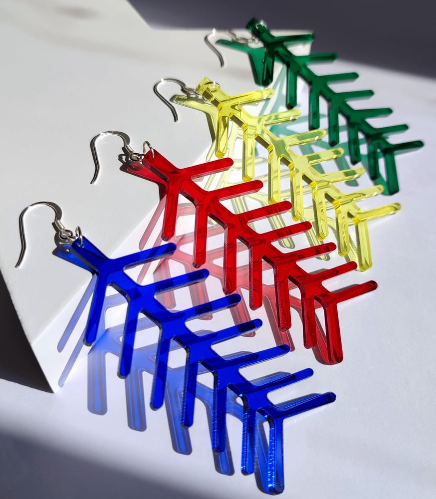 Image of Memphis Love -  Colourful Transparent Spine Statement Acrylic Earrings