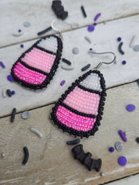 Image 2 of Pink candy corn earrings