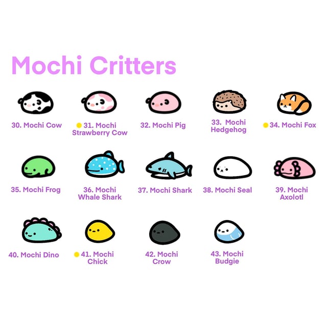 Mochi Critters Mini Pins