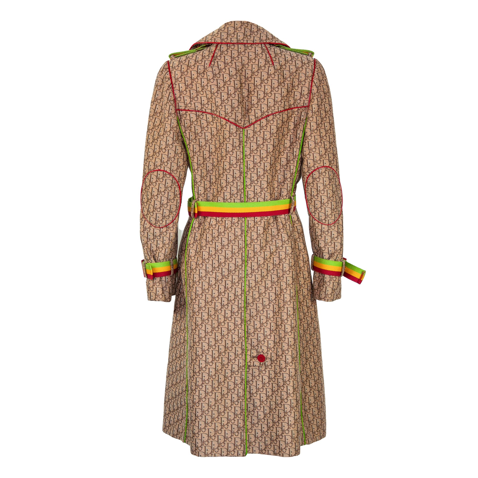 Image of Christian Dior 2004 Rasta Monogram Trench Coat