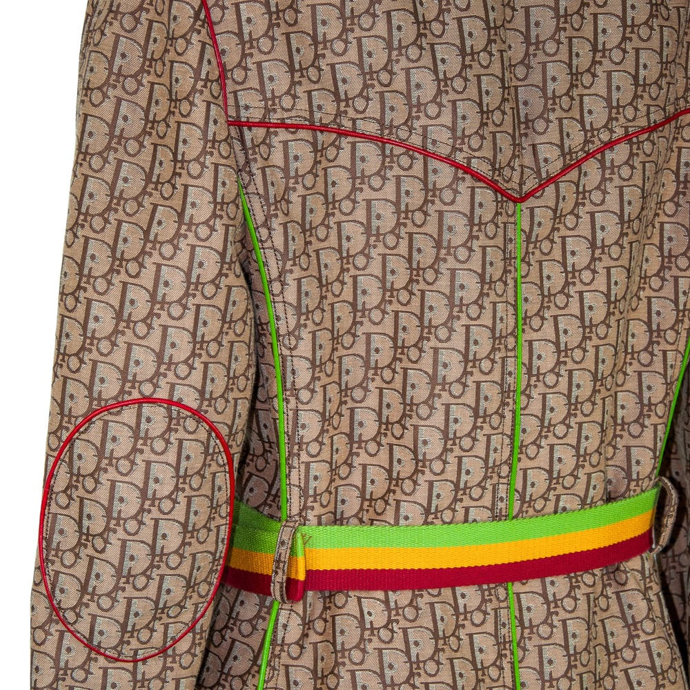 Image of Christian Dior 2004 Rasta Monogram Trench Coat