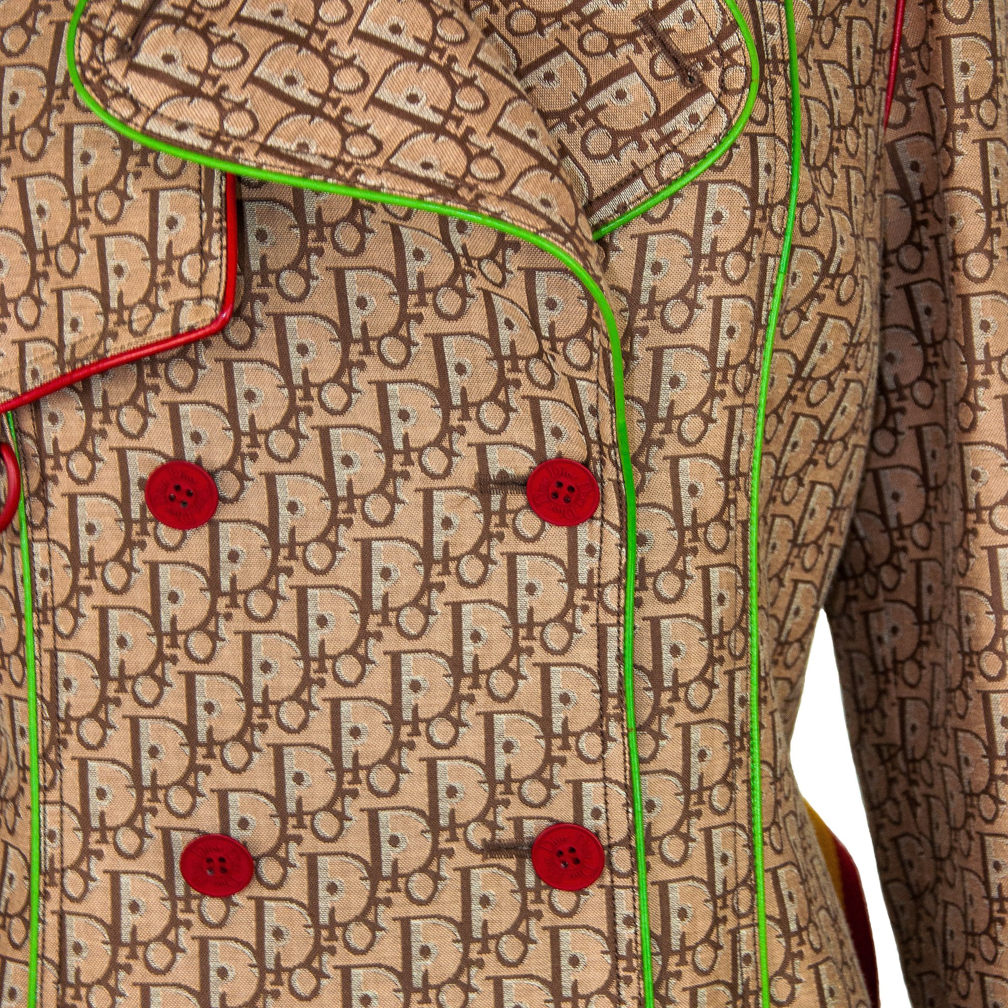 Image of Christian Dior 2004 Rasta Monogram Trench Coat