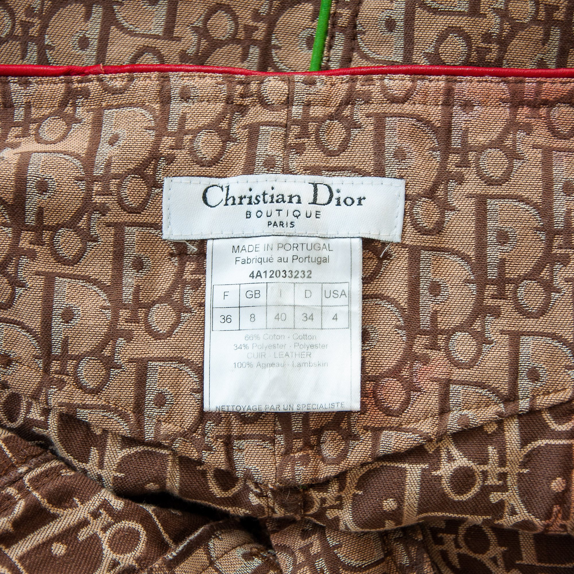 Image of Christian Dior 2004 Rasta Monogram Mini Skirt
