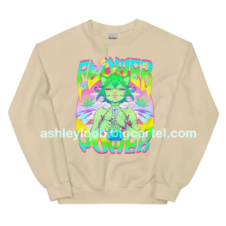 Flower Power Weed Cat Sweatshirt