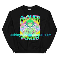 Image 2 of Flower Power Weed Cat Sweatshirt