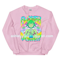 Image 1 of Flower Power Weed Cat Sweatshirt