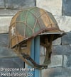 WWII M2 Airborne Helmet 509th PIB D-bale Front Seam Paratrooper Firestone Liner Southern France