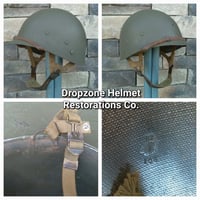 Image 3 of WWII M2 Airborne Helmet 509th PIB D-bale Front Seam Paratrooper Firestone Liner Southern France