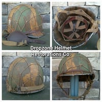 Image 2 of WWII M2 Airborne Helmet 509th PIB D-bale Front Seam Paratrooper Firestone Liner Southern France